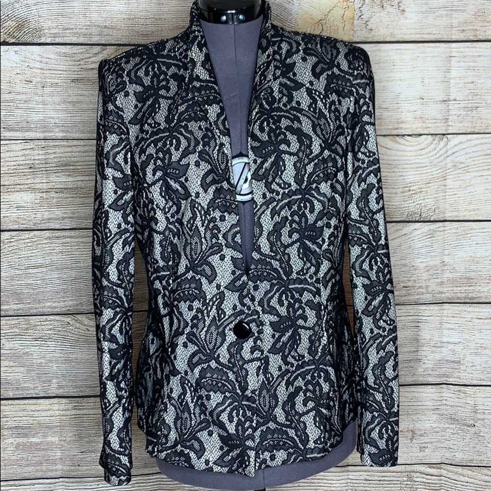 MSK Black Lace dressy Blazer Jacket Size XL